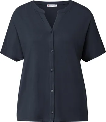 Produktbild von Street One V-Shirt 'Shirt im Tunika-Look', A323730, deepwater blue, Gr. 40