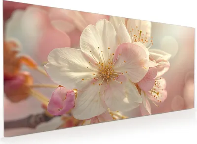 Produktbild von Küchenrückwand Spritzschutz Glas mit Motiv Blühende Blüten 40 x 40 cm