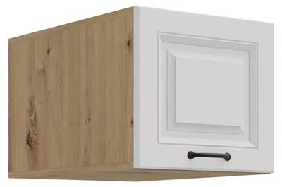 Produktbild von Aufsatzschrank Hochschrank 40 cm STILO Weiss + Eiche Artisan Küchenzeile Küchenblock Küche Landhaus