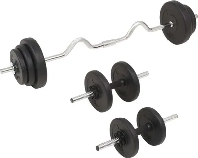 Produktbild von vidaXL Langhantel- und Kurzhantel-Set 30 kg