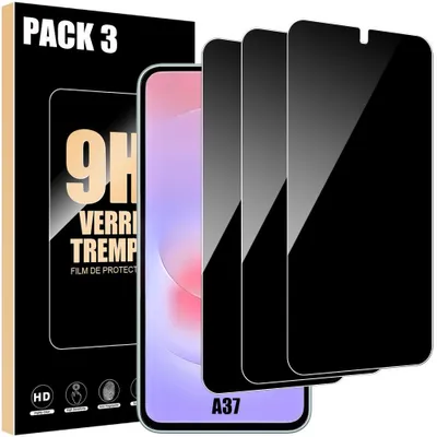 Image de 3x Verre Trempé Anti-Espion pour Samsung Galaxy A37 5G - Protection Antichoc Anti-Rayures 9H