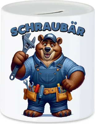Produktbild von Schraubär Bär Schrauber Spardose Handwerker KFZ Mechanik Geschenk