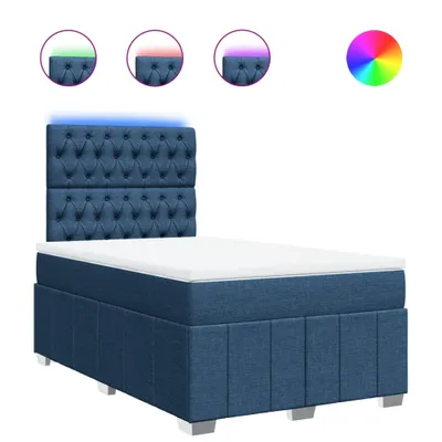 Produktbild von Boxspringbett mit Matratze Blau 120x200 cm Stoff