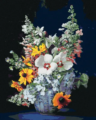 Produktbild von Zuty - Malen nach Zahlen - STILLLEBEN VON HORTENSIEN IN KERAMIKVASE (PIETER WAGEMANS), 40x50 cm, ohne Keilrahmen