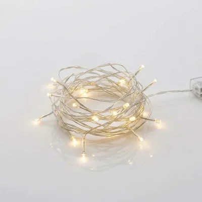 Image de Guirlande lumineuse avec 20 LED en blanc chaud - 200 cm - Guirlande de table de Noël Décoration Eclairage intérieur