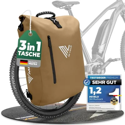 Productafbeelding van Fietstas - Rugzak - Schoudertas - Waterdicht - Zandbeige - 20 liter