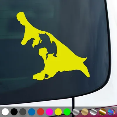 Produktbild von PantherPixel Usedom Aufkleber Insel Umriss Kontur Nordsee Sticker Auto Geschenkidee Farbe Neon-Gelb