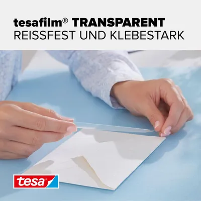 Produktbild von TESA tesafilm, 66 m, Transparent, Polypropylen, 15 mm, 10 Stück(e), Box