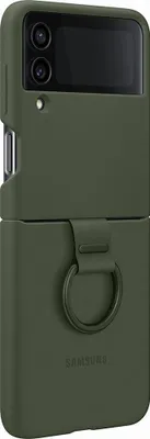 Image de Coque pour Samsung Galaxy Z Flip 4 Silicone avec Anneau Kaki Samsung