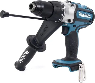 Produktbild von Makita DHP451Z, Handbohrmaschine, Schwarz, Blau, 1,3 cm, 1700 RPM, 6,5 cm, 1,3 cm