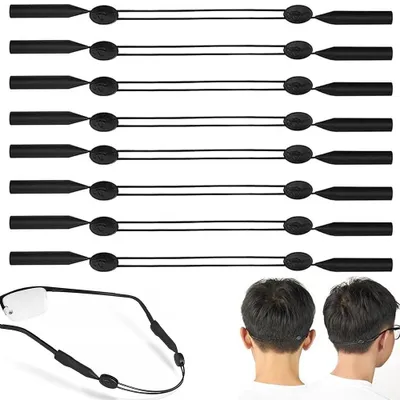 Produktbild von Brillenband – 8 Stück – 18–25 cm – Brillenhalter – Sonnenbrillenband – Sportbrillenband – Verstellbar – für Kinder, Sport- und Sonnenbrillen