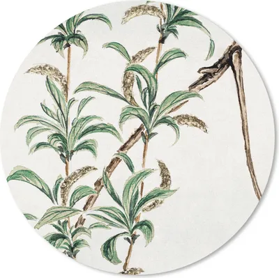 Produktbild von MuchoWow® Mauspad Mousepad Vintage - Blätter - Japanisch 20x20 cm - Mousepads - Maus Mat - Pad - Mausunterlage - Schreibtischmatte