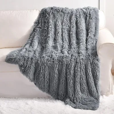 Productafbeelding van YUSOKI extra zachte, langeharige kunstbontdeken, 127 x 152,4 cm, wasbaar, warm, pluizig