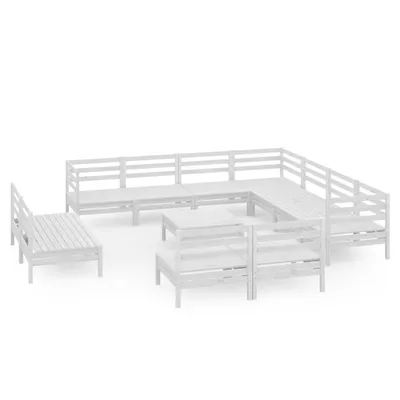 Produktbild von vidaXL 12-tlg. Garten-Lounge-Set Massivholz Kiefer Weiß