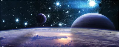 Produktbild von Wallario Poster - Planeten im Weltall, Kunstdruck Größe: 80 x 200 cm