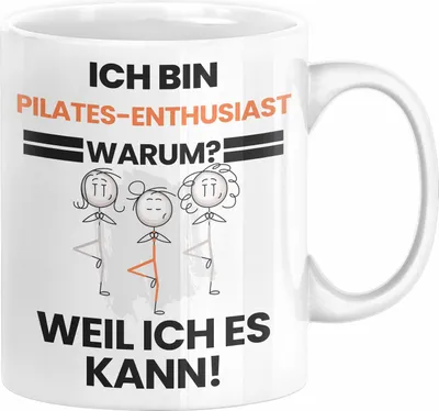 Produktbild von Pilates-Enthusiast Geschenk Tasse Lustiger Spruch Ich Bin Pilates-Enthusiast Warum Weil Ich Es Kann Geschenkidee Bester Pilates-Enthusiast Geburtstag Kaffee-Becher (Weiß)