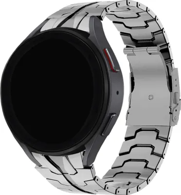 Produktbild von BALR Samsung Galaxy Watch Edelstahlband (silber) - Passend für Galaxy Watch 4 / 5 / 6 & Classic Modelle - s Edelstahl-Metallarmband mit stabiler Faltschließe