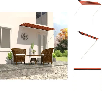 Obrázek produktu pro vidaXL Stahovací markýza 300×150 cm oranžová a hnědá - Markýzy