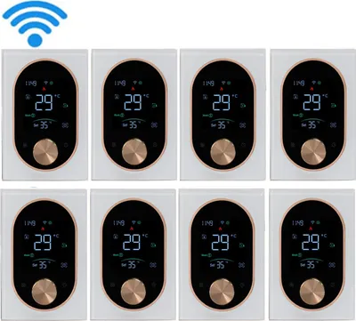 Obrázok produktu pre 8x digitálny WiFi termostat – inteligentný izbový termostat pre ohrev teplej vody a podlahové kúrenie s dotykovým displejom VA, nastaviteľným gombíkom a 5+1+1-týždňovým programovaním