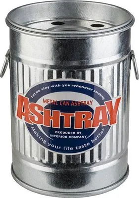 Produktbild von APS 578 Windaschenbecher SMOKY, Metall verzinkt, abnehmbarer Deckel, Ø 8,5 cm, Höhe 11,5 cm