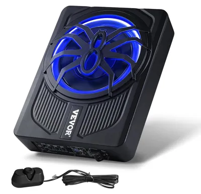 Obrázok produktu pre VEVOR subwoofer do auta 440 W 254 mm tenký subwoofer do auta sub systém pod sedadlo so zabudovaným zosilňovačom, vstupom pre vysokú/nízku úroveň a ovládaním hlasitosti pre SUV nákladné vozidlá