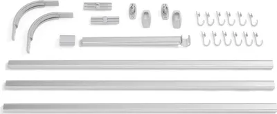 Produktbild von Sealskin Komplett-Set Easy-Roll-Duschvorhangstange Aluminium, Maße: 170x80 cm, 90x90x90 cm, 90x90xcm, 80-240 cm, inklusive Deckenstütze und Haken, Farbe: chrom matt , 276623005