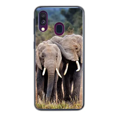 Produktbild von MuchoWow® Handyhülle Schutzhülle Hülle für Samsung Galaxy A40 Elefant - Tiere - Bäume - Natur Silikon Softcase Handy Hülle - Handy-Tasche