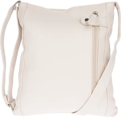 Produktbild von Damen Tasche Schultertasche Umhängetasche Crossover Bag Leder Optik Handtasche Offweiss