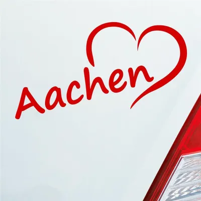 Produktbild von Auto Aufkleber Aachen Herz Stadt City Love Liebe Heart 15,5x8 cm Rot Sticker Heckscheibenaufkleber
