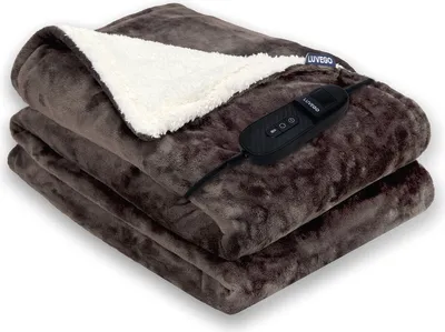 Produktbild von Luvego Vyhřívací deka s fleecem/herpou l 180x130 cm l 160 W l Elektrická vyhřívací deka s automatickým vypínáním | útulná deka | funkce časovače