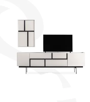 Immagine prodotto di Elegante set da soggiorno composto da mobile TV e pensile a 2 pezzi.