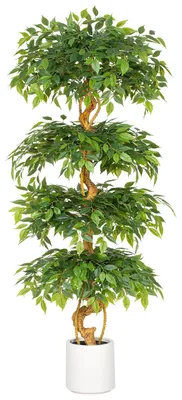 Kunstpflanze Ficusbaum 210 cm mit Topf, 1488 Blätter