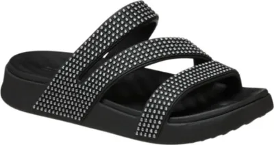 Produktbild von Crocs Getaway Gems Strappy Damen Komfort-Pantoletten mit Glanz Schwarz (Black), 212584-001