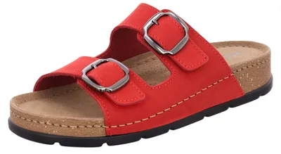 Produktbild von Rohde Damen Pantolette Leder Zweischnaller mit Memory-Fußbett D.Soave 5420, Größe:39 EU, Farbe:Rot