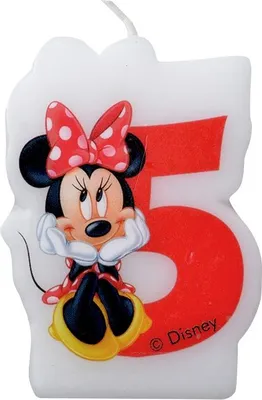 Zdjęcie produktu dla Numerowane świeczki urodzinowe Myszki Minnie nr 5