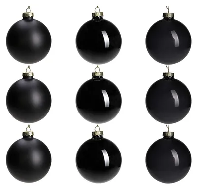Immagine prodotto di Set di 9 palline di vetro nere per l'albero di Natale, diametro 7,6 cm