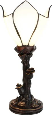 Produktbild von LumiLamp 5LL-6231 Tiffany Tischlampe Blume Weiß