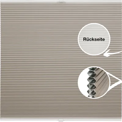 Produktbild von Waben-Plissee Thermo auf Maß für Fenster zum Anschrauben Farbe: Hellbeige, Größe: B): 131-140 cm, H): 40-100 cm