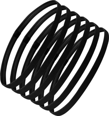 Image de pack de 6 bandeaux pour le yoga Sport unisexe noir anti-dérapant Bandeau fin pour le gymnase Tennis