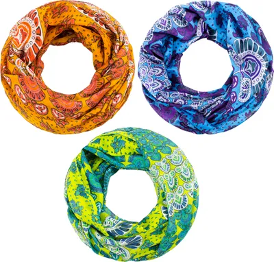 Produktbild von Sunsa Damen Loop Schal Tuch 3er Set Halstuch Geschenkideen für Frauen-MädchenTücher aus Baumwolle mit Blumen & modern bohemian Design 41430