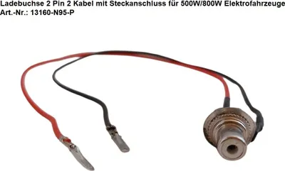 Produktbild von Ladebuchse 2 Pin 2 Kabel mit Steckanschluss für 500W/800W Elektrofahrzeuge