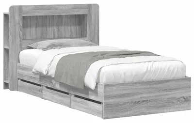 Produktbild von vidaXL Bettgestell mit Stauraum Grau Sonoma 90 x 200 cm Holzwerkstoff