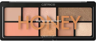 Zdjęcie produktu dla CATRICE The Warm Honey Eyeshadow Palette, Puder, Wygładzający, Nude, Warm Honey, 8 kol., Matowy, Połyskujący