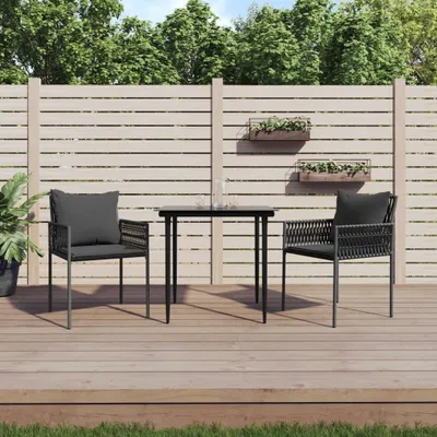 Produktbild von Maison Exclusive - Gartenstühle mit Kissen 2 Stk. Schwarz 54x61x83 cm Poly Rattan