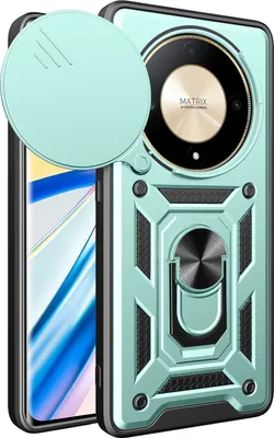 Produktbild von Hülle für Honor X9b Magnetische Ring Ständer Halter Dia Kameraschutz TPU Bumper Silikon Schutzhülle Grün