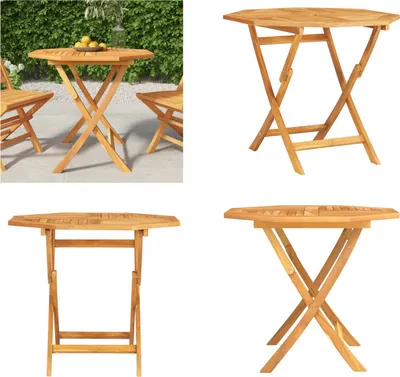 Image de vidaXL Table de jardin pliante 85 x 85 x 76 cm en teck massif - Table de jardin - Tables de jardin - Table à manger - Tables à manger
