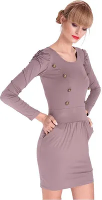 Immagine prodotto di Abito militare da donna con maniche a sbuffo taglia S/M, cappuccino