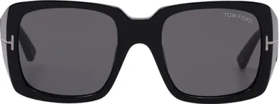 Immagine prodotto di Tom Ford - Occhiali da sole "Ryder" grigio fumo per donna SY394 (Taglia unica) (Nero lucido)