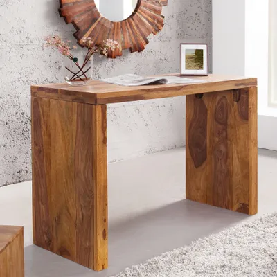 Produktbild von Invicta Interior Konsolentisch Sheeshamholz massiv Stone Finish MAKASSAR 100x75x40 cm natur