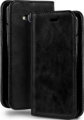Produktbild von moex® Klapphülle kompatibel mit Samsung Galaxy Grand Prime - Hülle mit Kartenfach, Onyx Schwarz